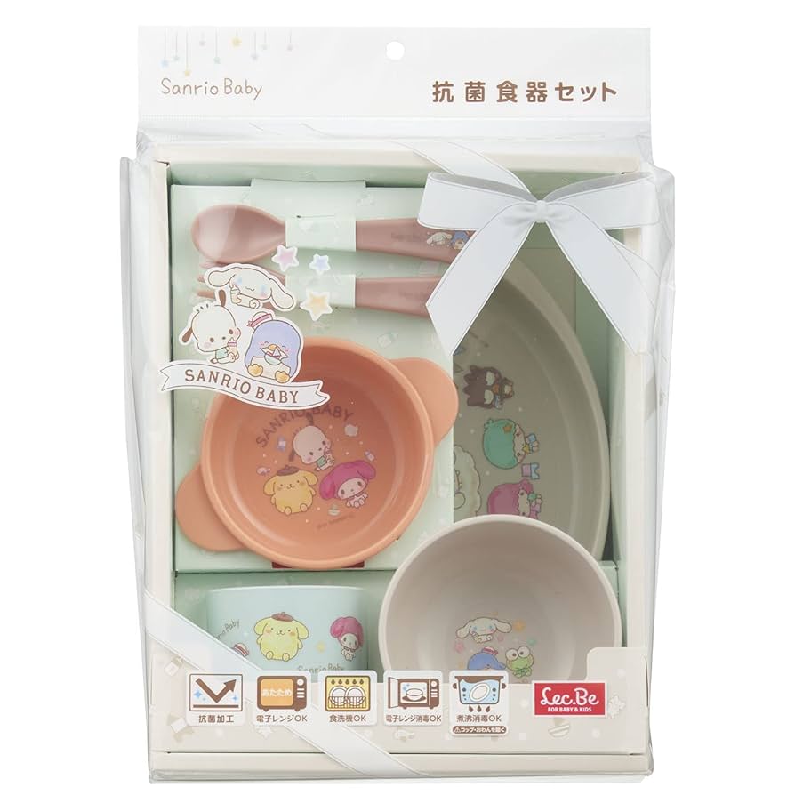 新品　サンリオ　ベイビーマイロ プラ食器セットの入れ物 Amazon.co.jp: レック サンリオベビー 抗菌 食器セット (ランチ